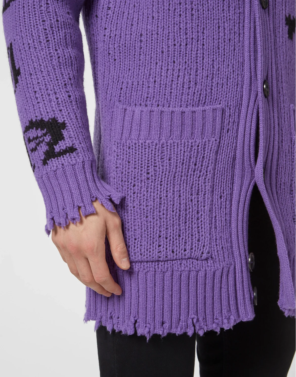Cardigan Long Skull and Plein, цвет: Фиолетовый