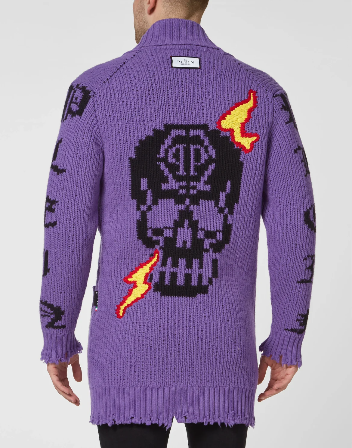 Cardigan Long Skull and Plein, цвет: Фиолетовый