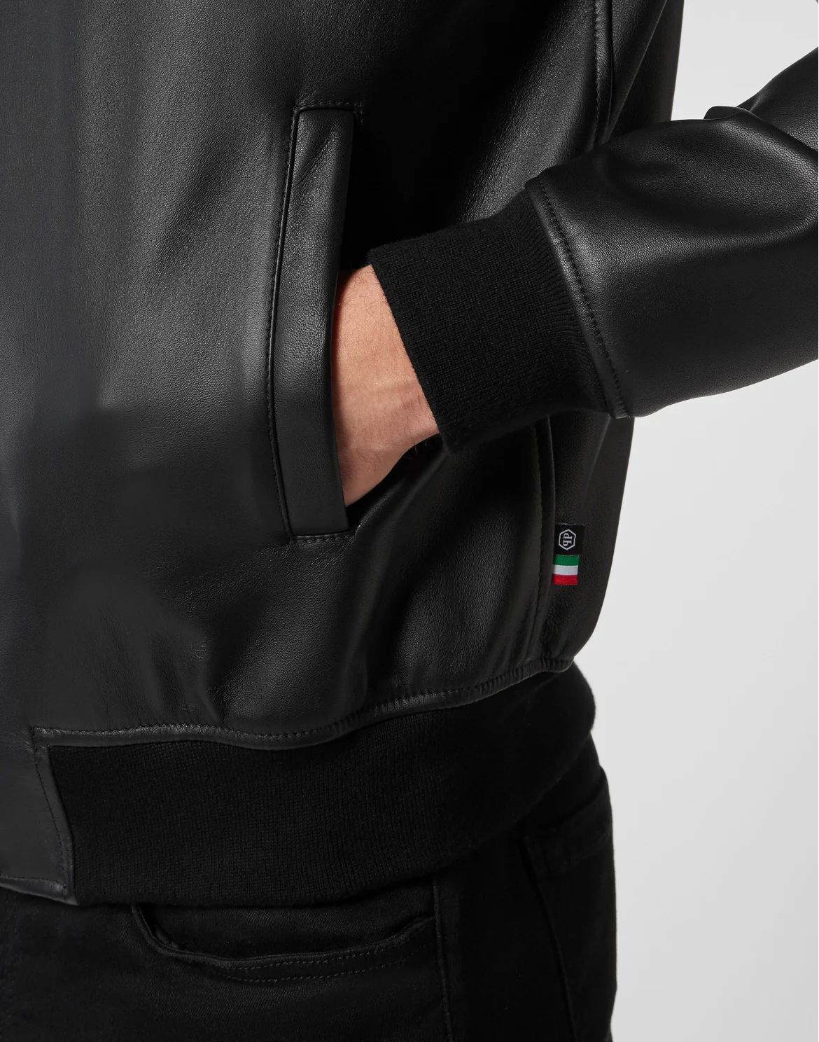 Leather Bomber Skull, цвет: Черный