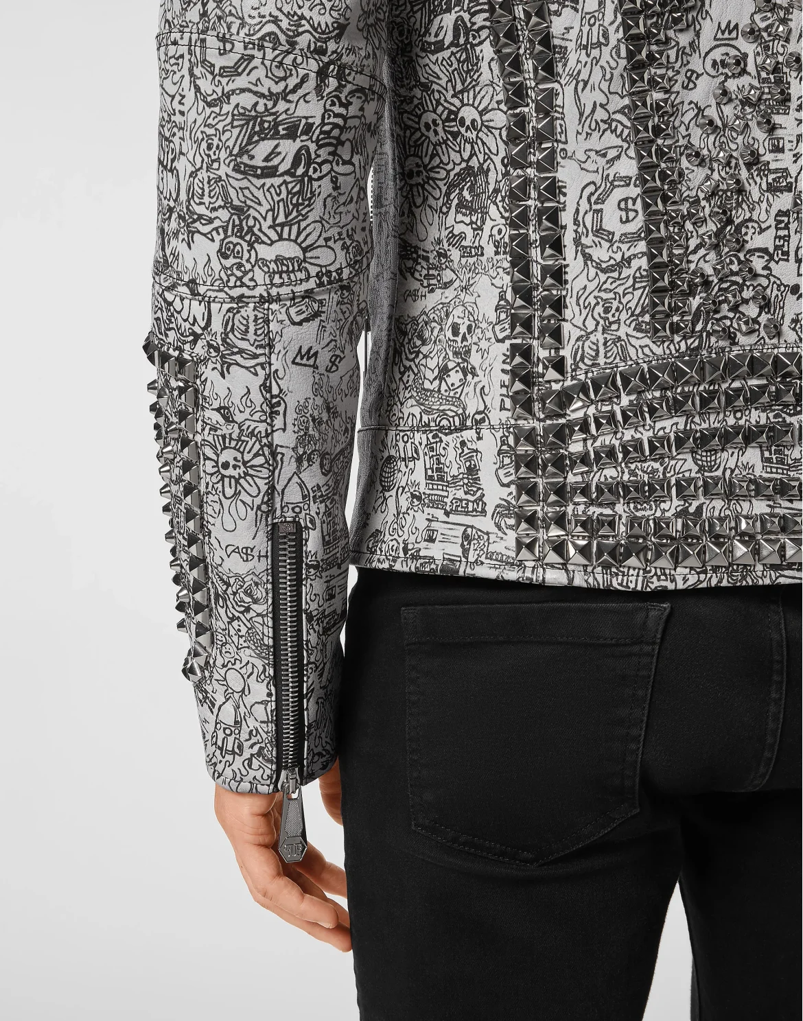 Leather Biker Jacket, цвет: Белый