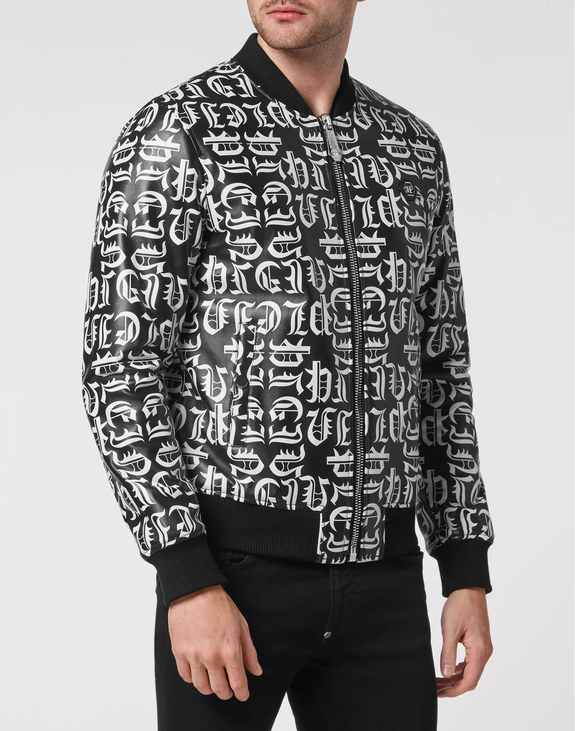 Leather Bomber, цвет: Черный