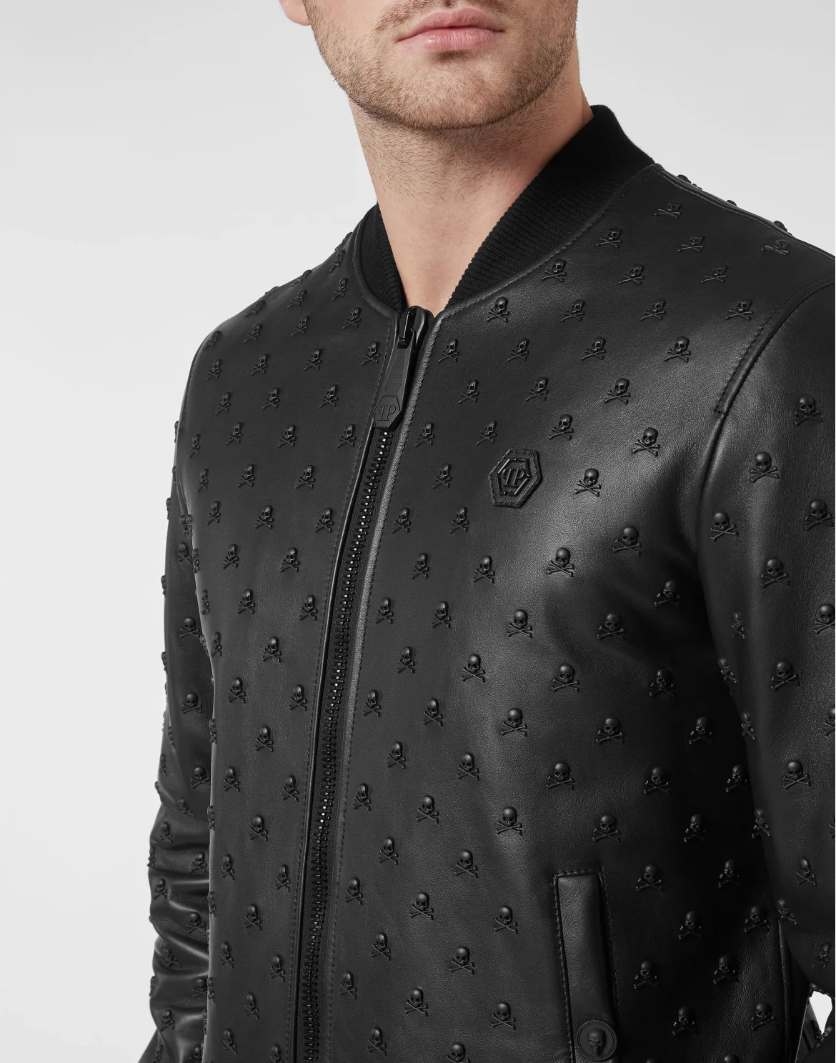 Leather Bomber, цвет: Черный