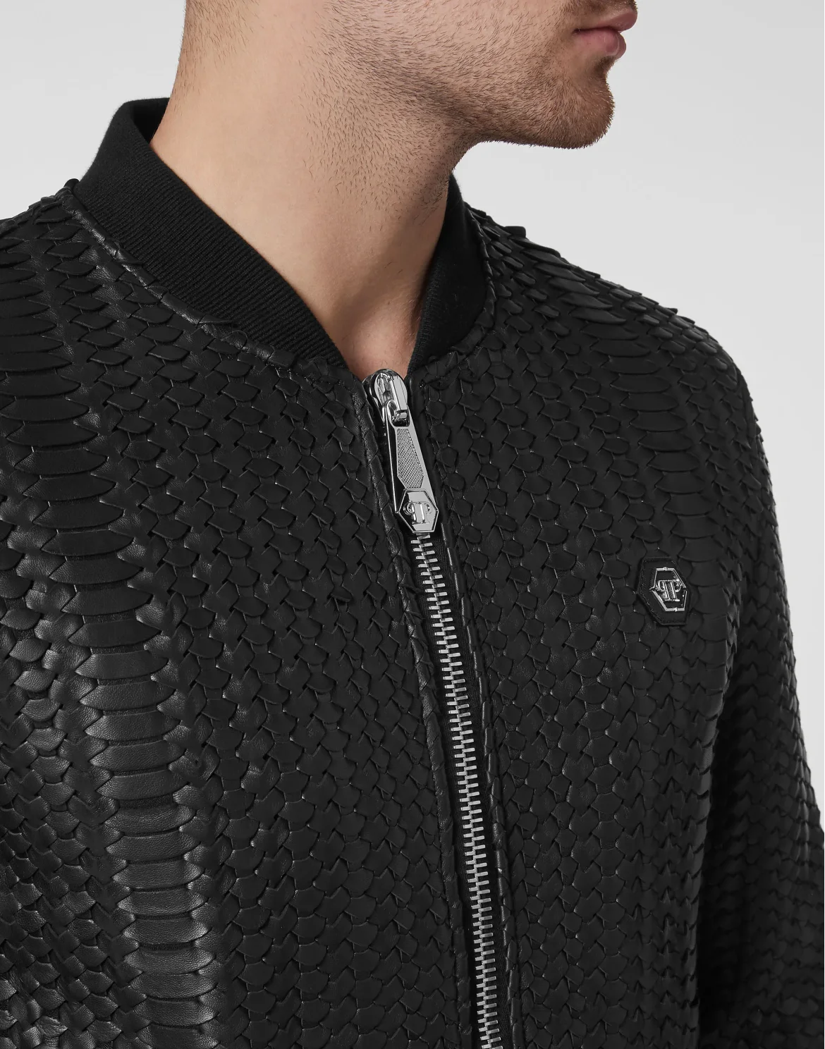 Leather Bomber, цвет: Черный