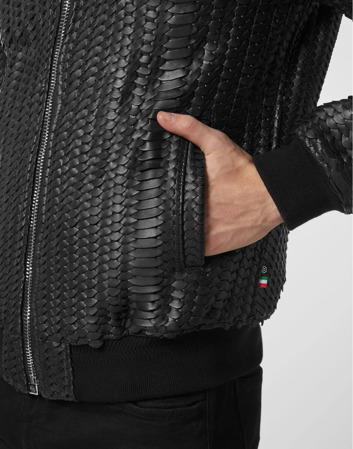 Leather Bomber, цвет: Черный
