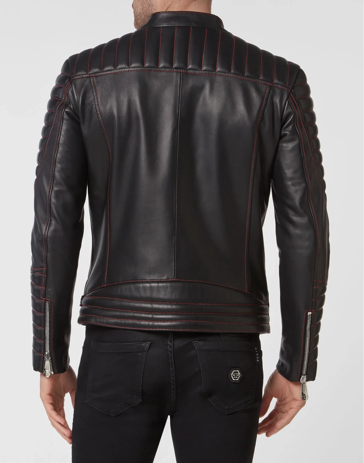 Leather Moto Jacket, цвет: Черный