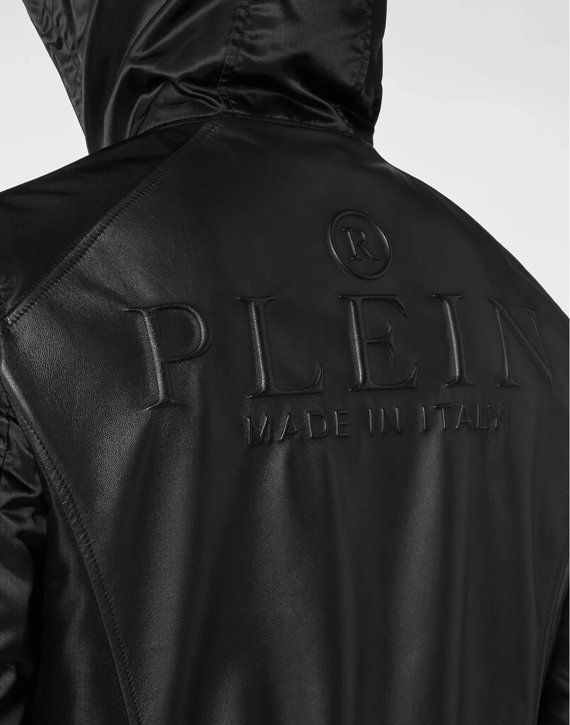 Leather Jacket Nylon Sleeves, цвет: Черный