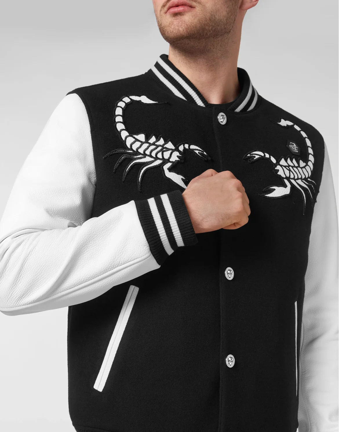 Jacket Deer Leather Sleeves, цвет: Черный