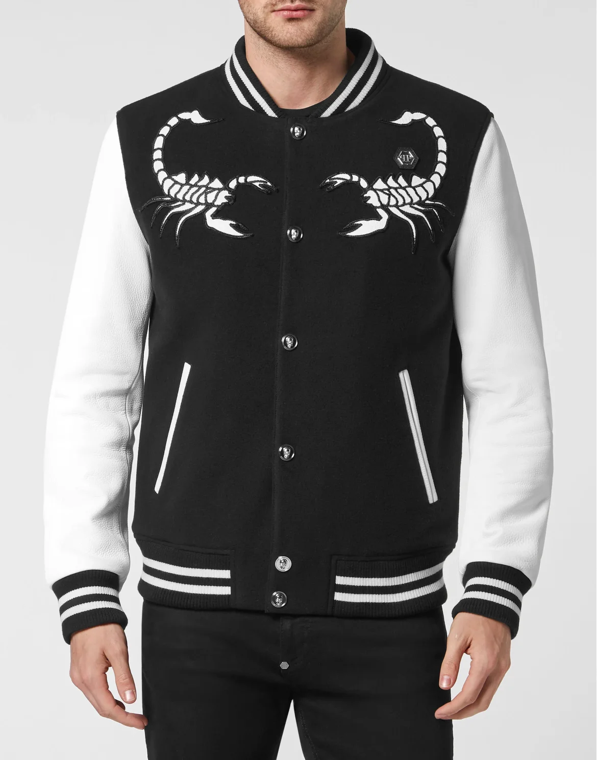 Jacket Deer Leather Sleeves, цвет: Черный