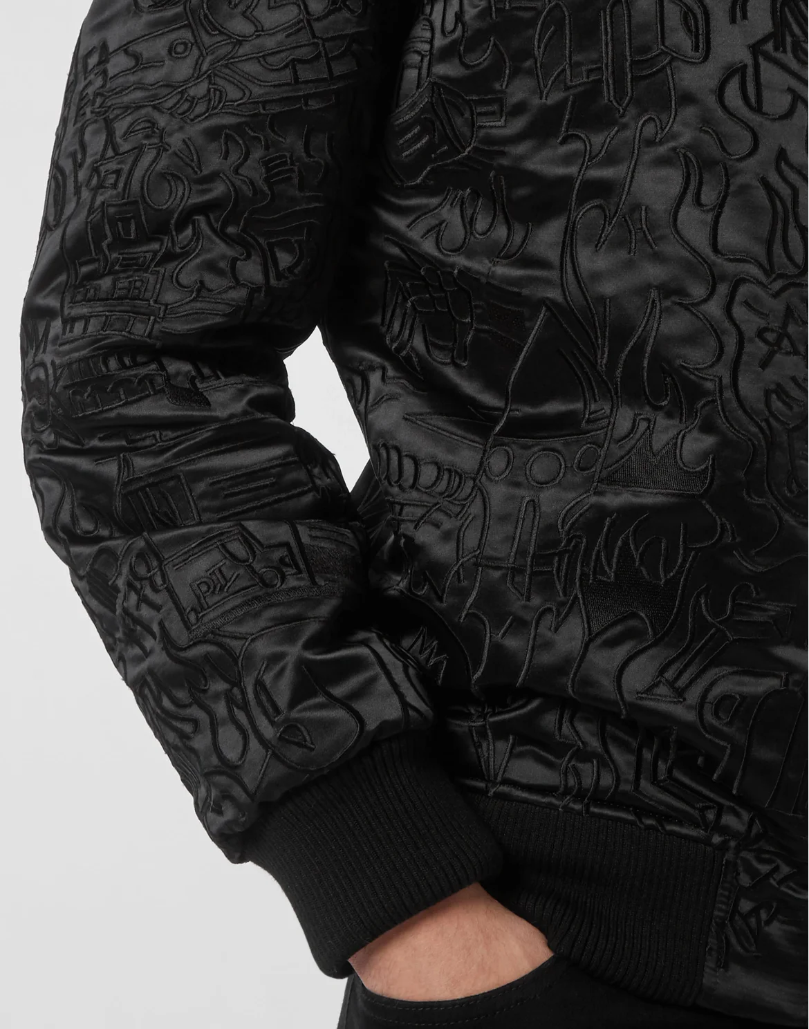 Satin Bomber, цвет: Черный