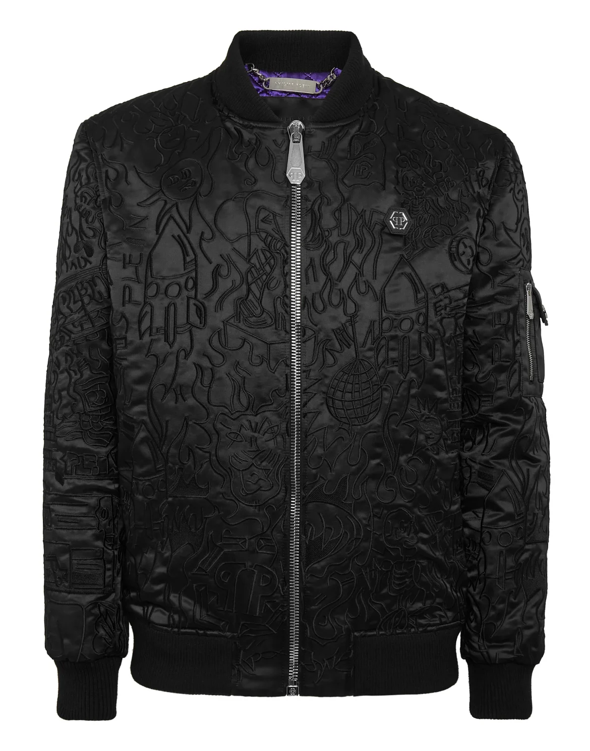 Satin Bomber, цвет: Черный