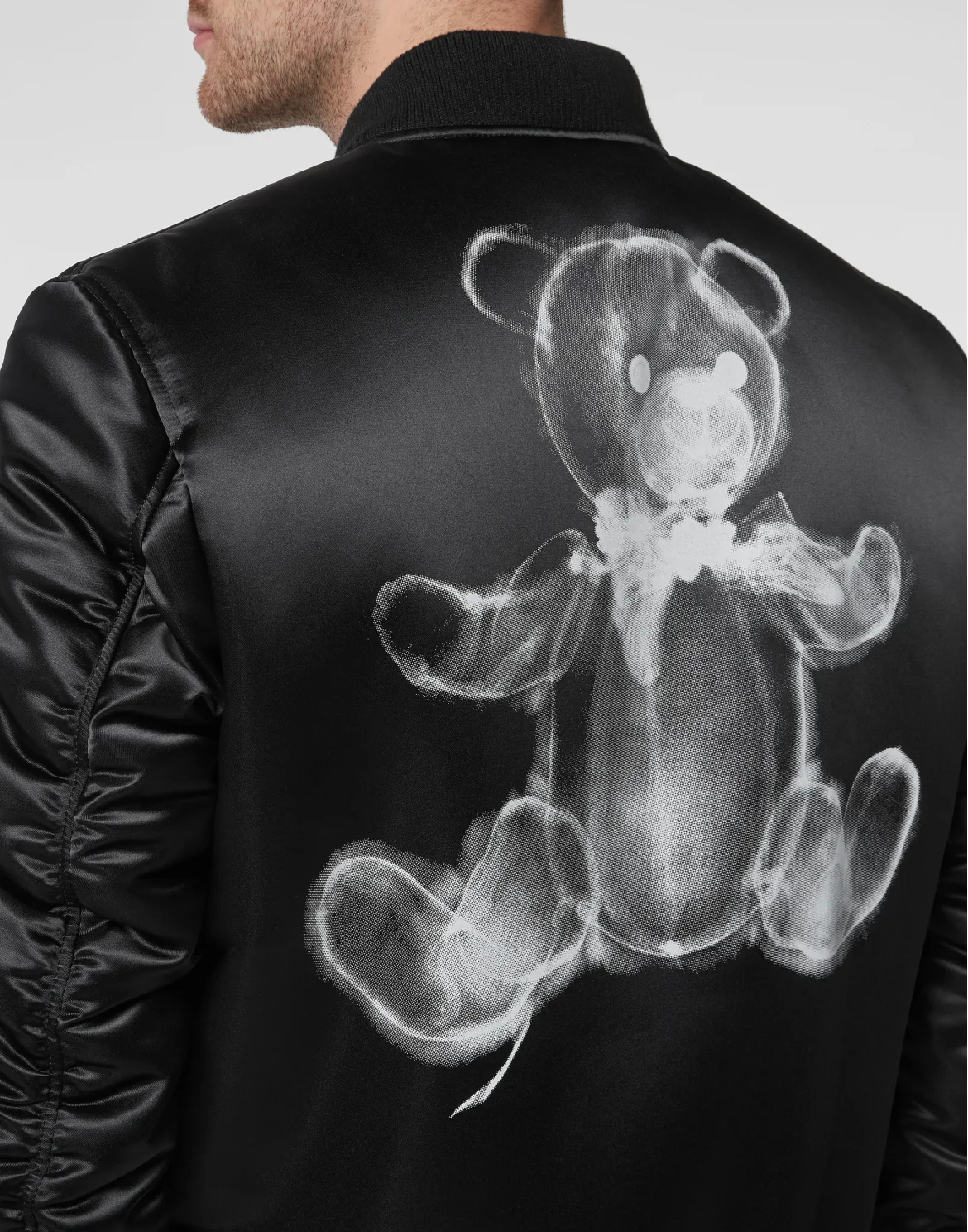 Satin Bomber Teddy Bear, цвет: Черный
