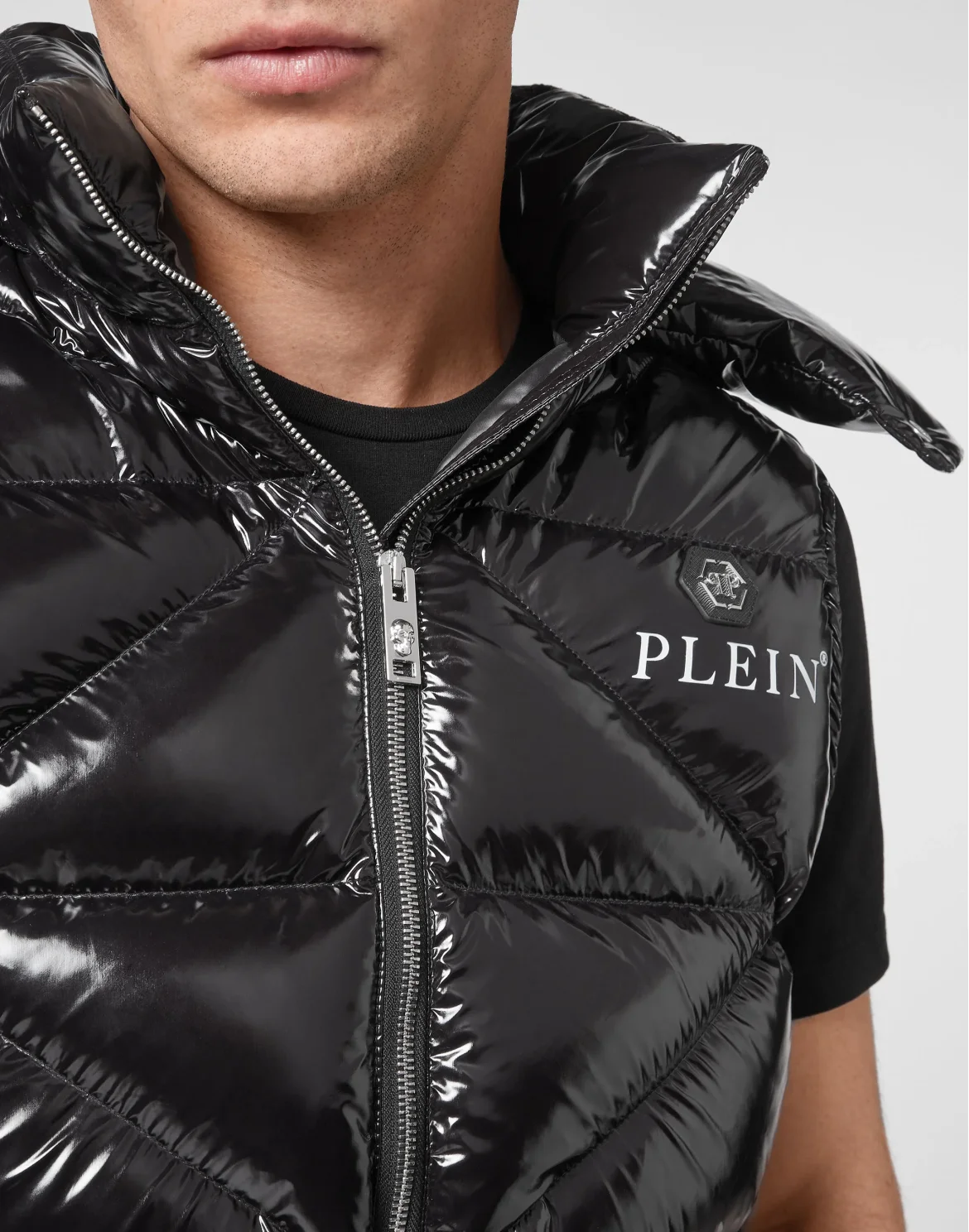 Sleeveless Quilted Down Jacket, цвет: Черный