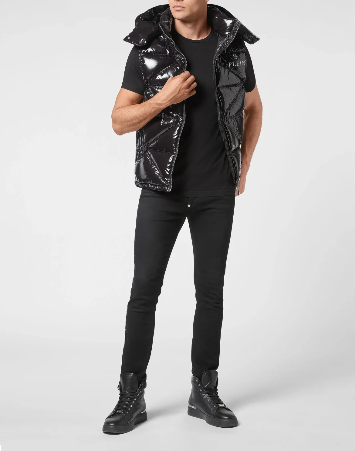 Sleeveless Quilted Down Jacket, цвет: Черный