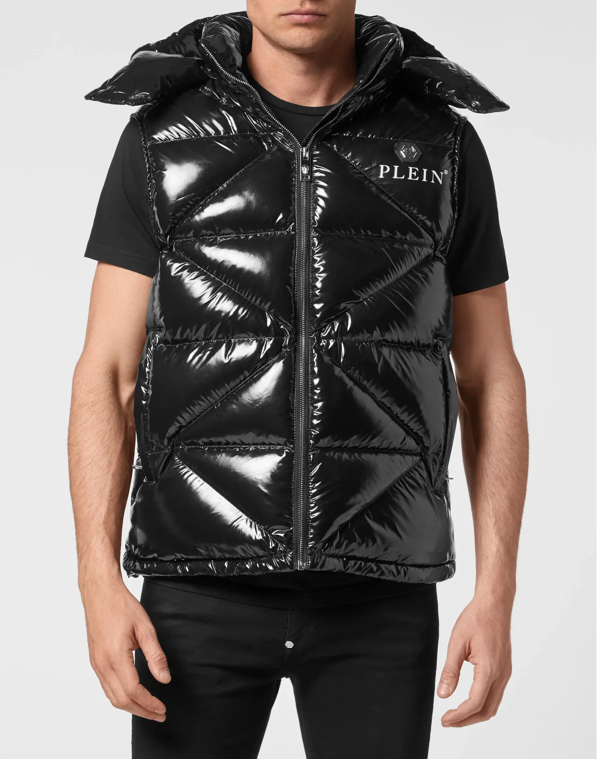 Sleeveless Quilted Down Jacket, цвет: Черный