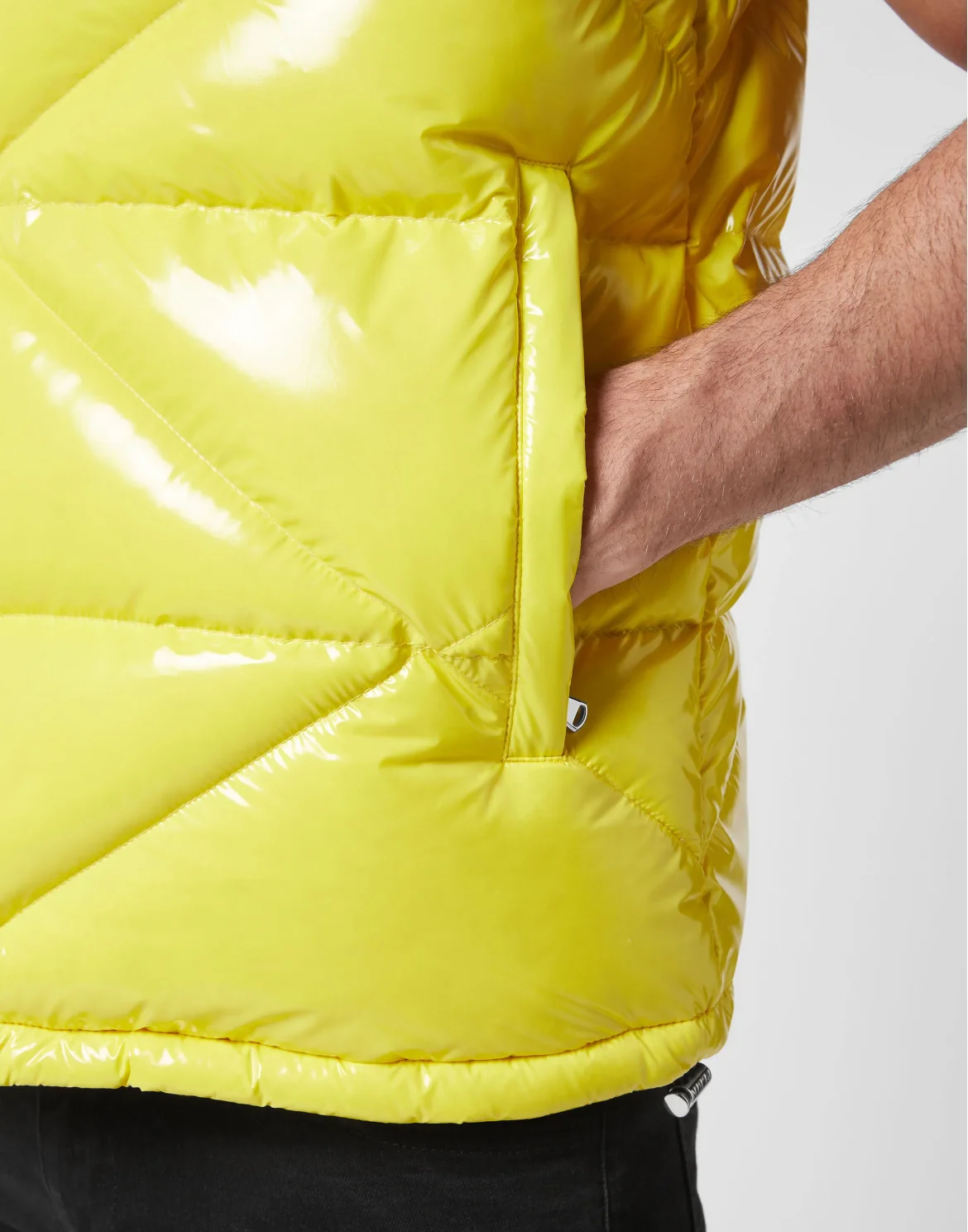 Sleeveless Quilted Down Jacket, цвет: Желтый