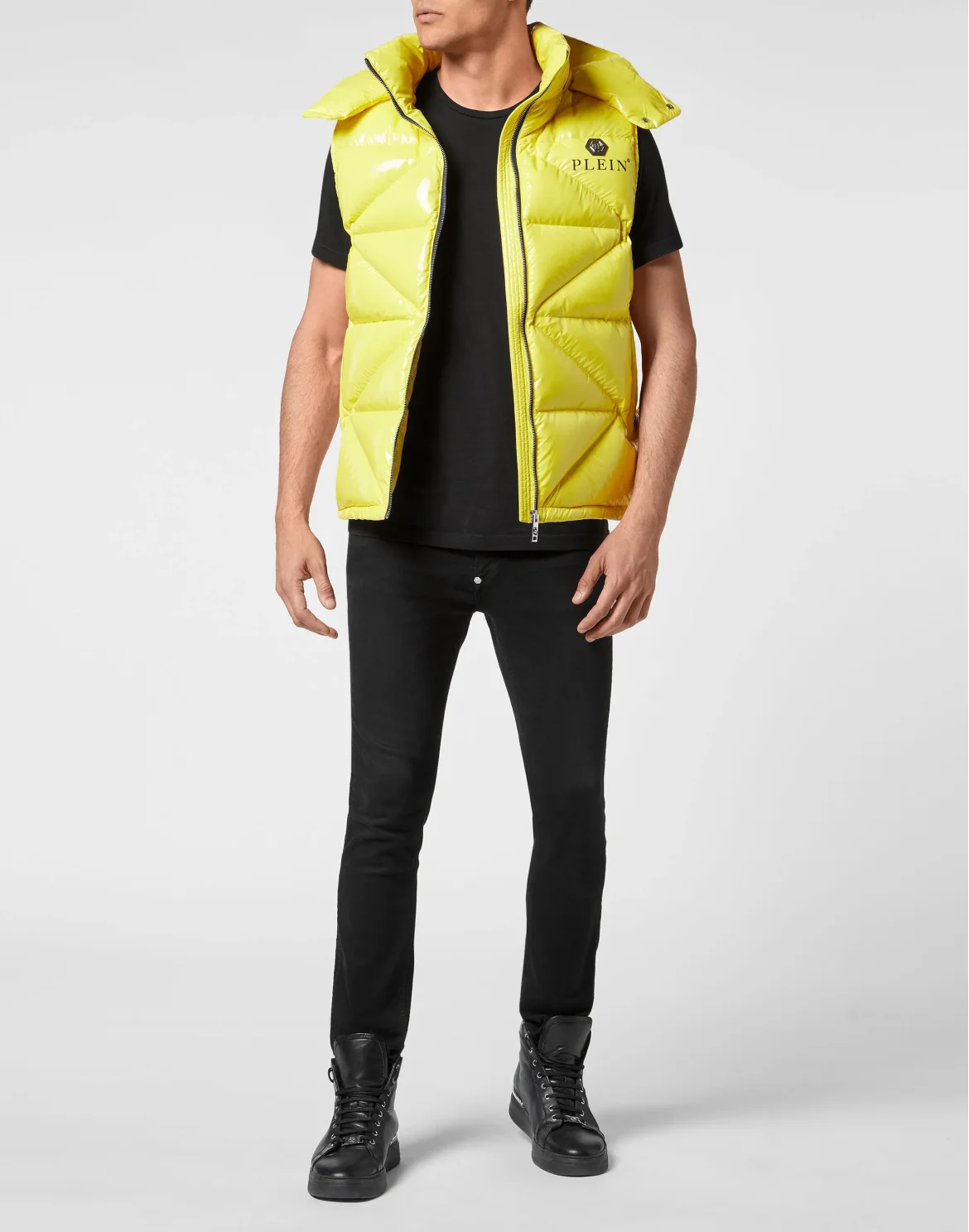 Sleeveless Quilted Down Jacket, цвет: Желтый
