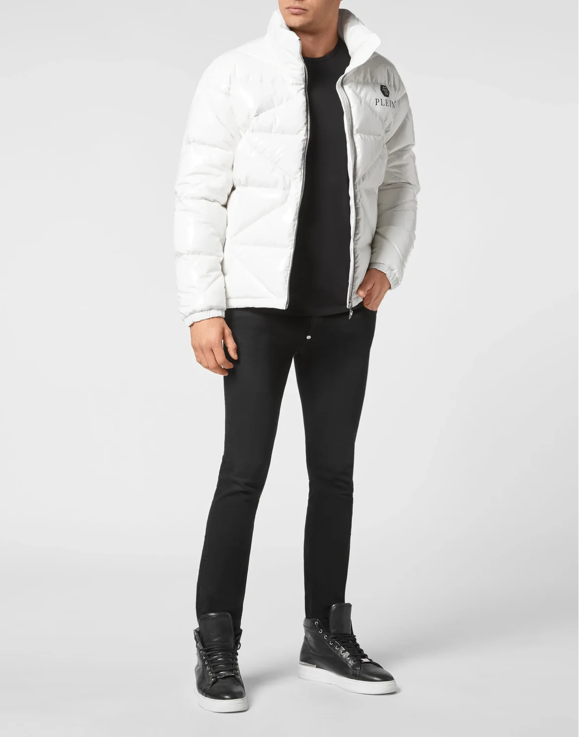 Quilted Down Jacket Hexagon, цвет: Белый