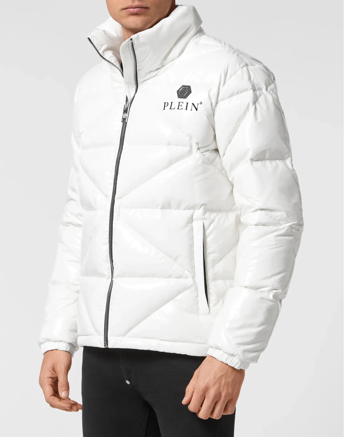 Quilted Down Jacket Hexagon, цвет: Белый