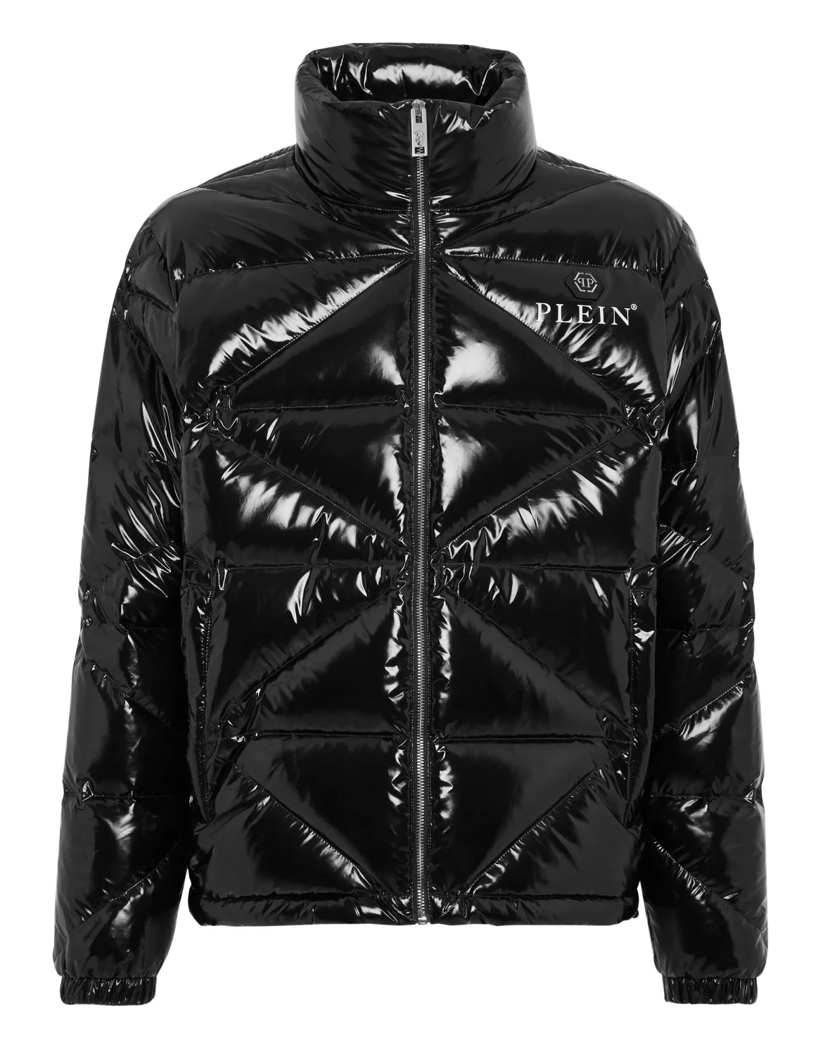 Quilted Down Jacket Hexagon, цвет: Черный