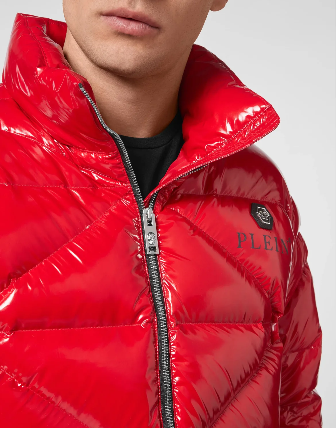 Quilted Down Jacket Hexagon, цвет: Красный