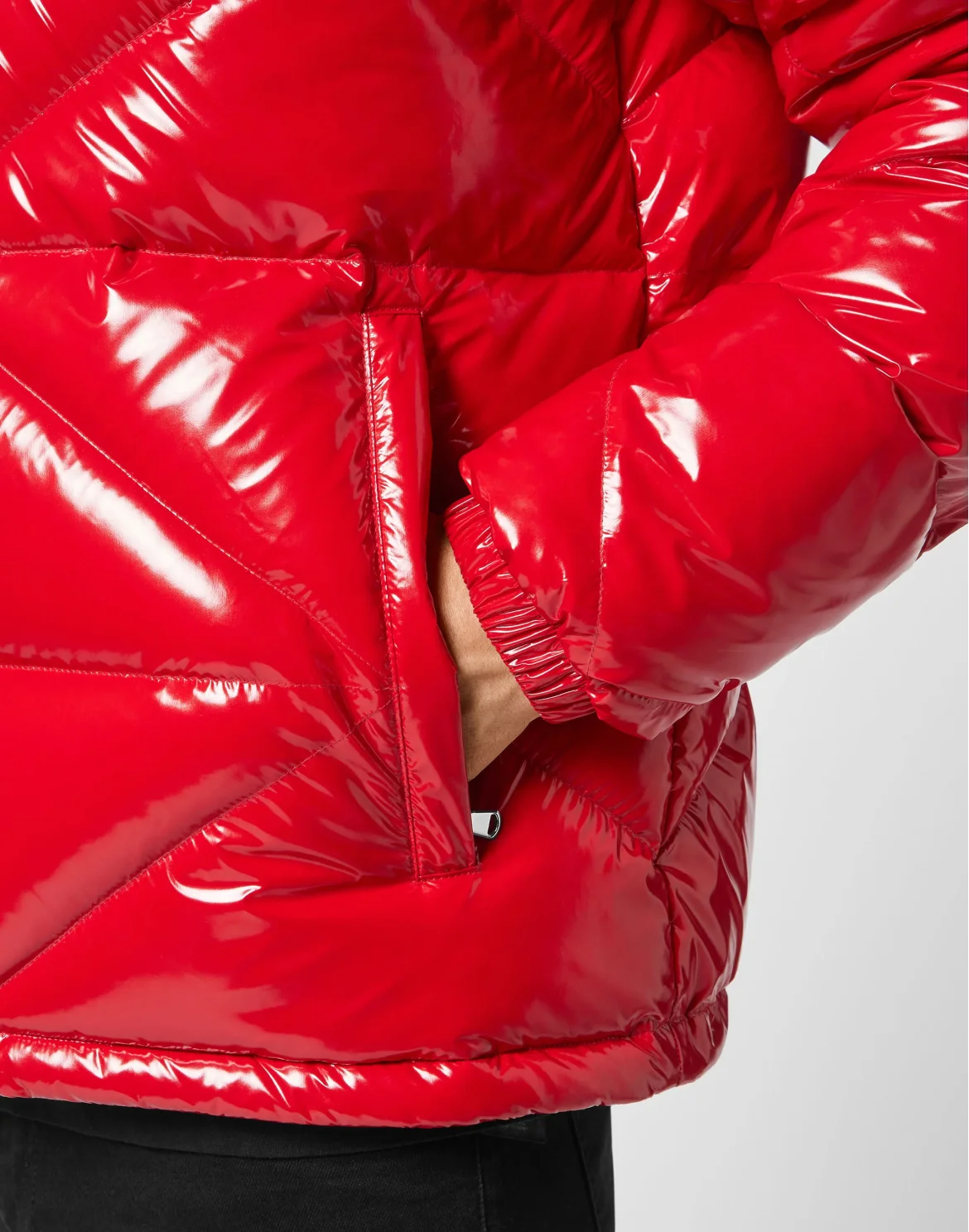 Quilted Down Jacket Hexagon, цвет: Красный