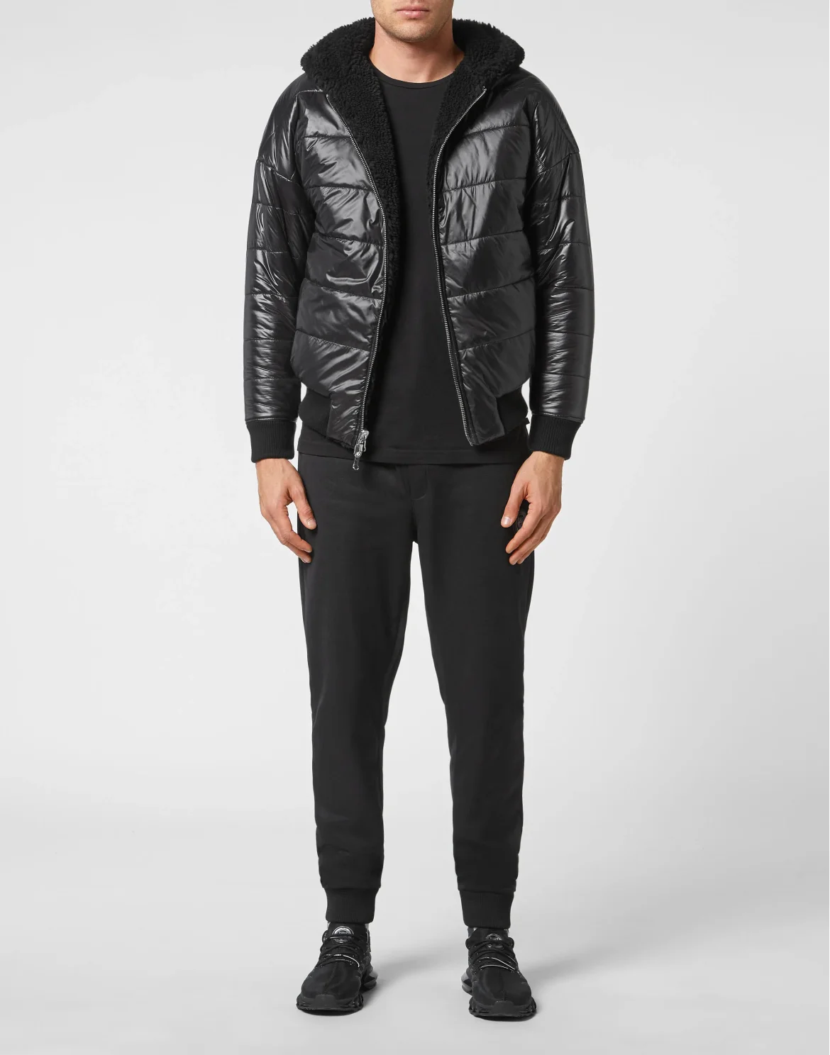 Reversible Hooded Bomber Jacket Tiger, цвет: Черный