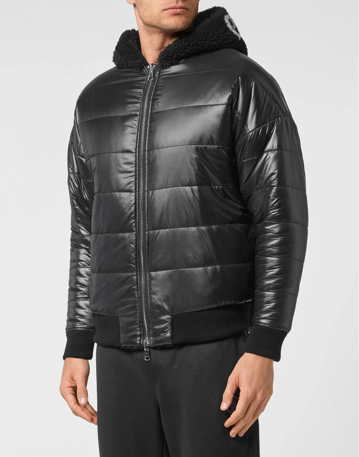Reversible Hooded Bomber Jacket Tiger, цвет: Черный