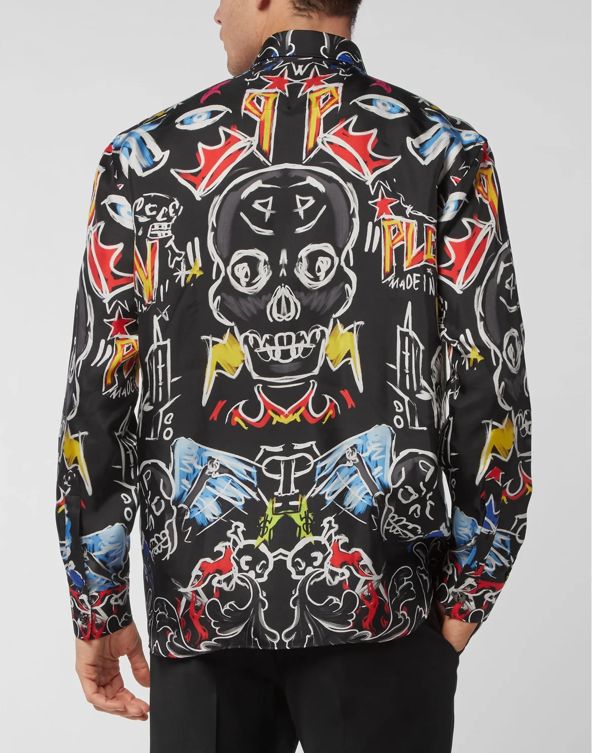 Shirt Dandy LS Skull and Plein, цвет: Черный