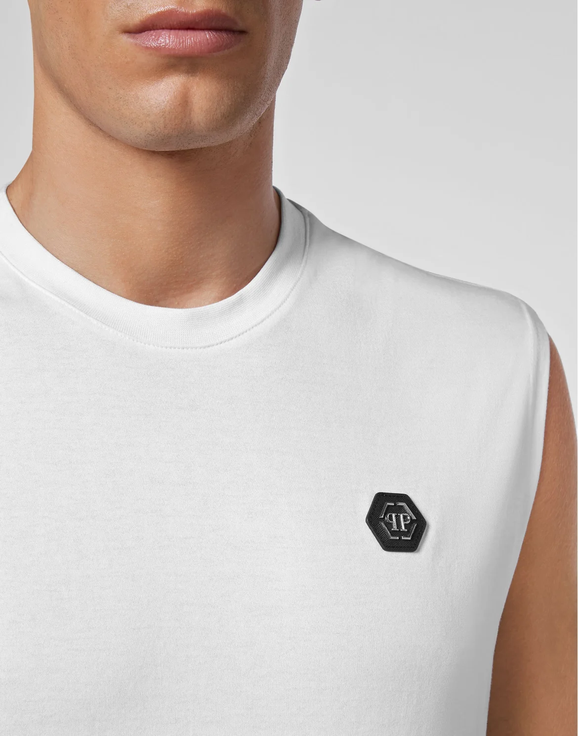 T-shirt Round Neck SS Sleeveless Iconic Plein, цвет: Белый