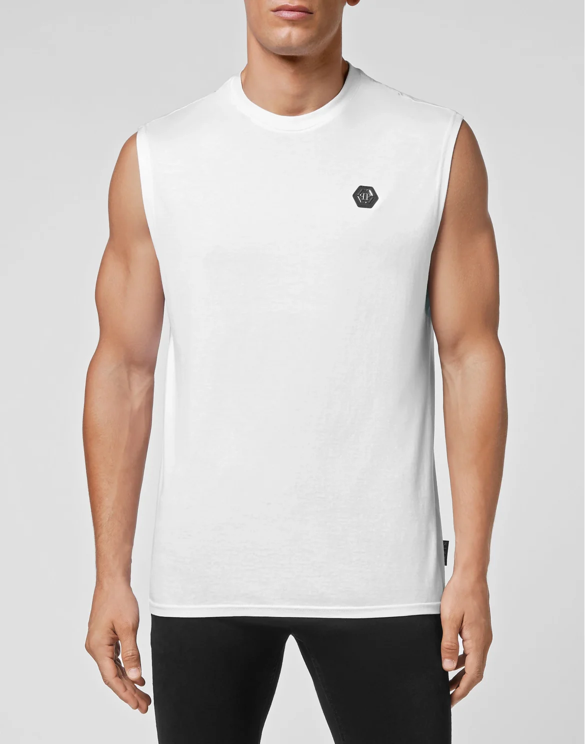 T-shirt Round Neck SS Sleeveless Iconic Plein, цвет: Белый