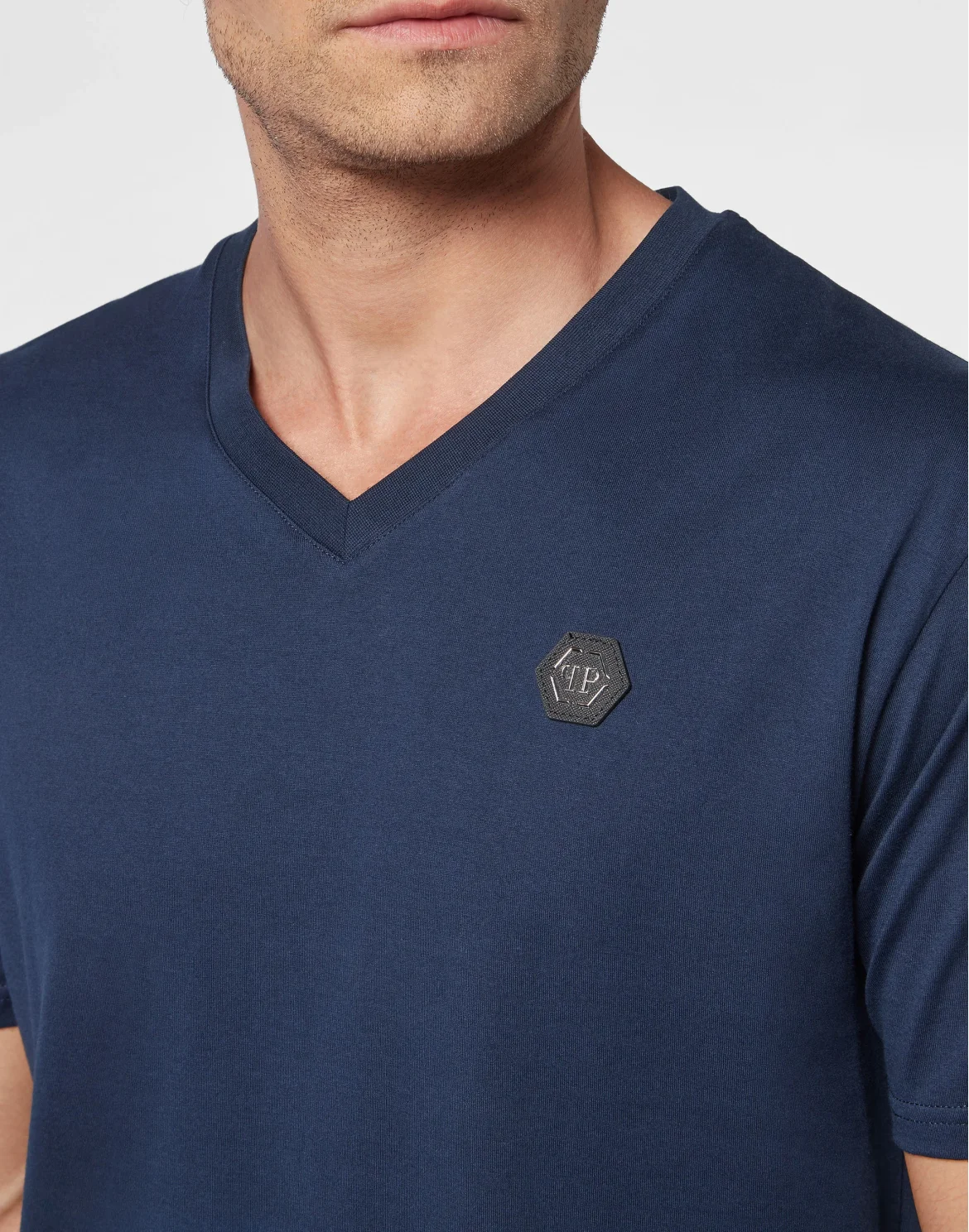 T-shirt V-Neck SS Iconic Plein, цвет: Синий