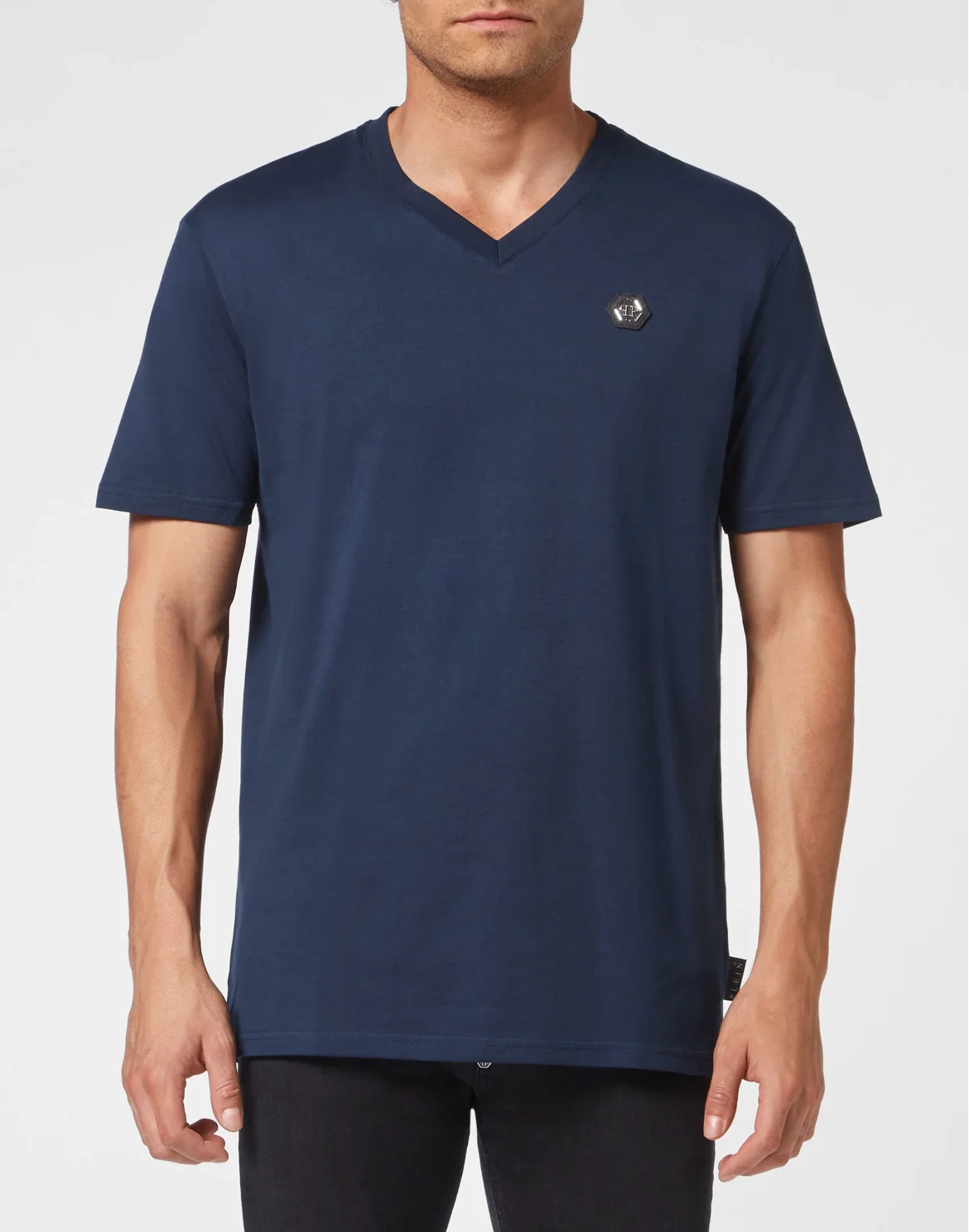 T-shirt V-Neck SS Iconic Plein, цвет: Синий