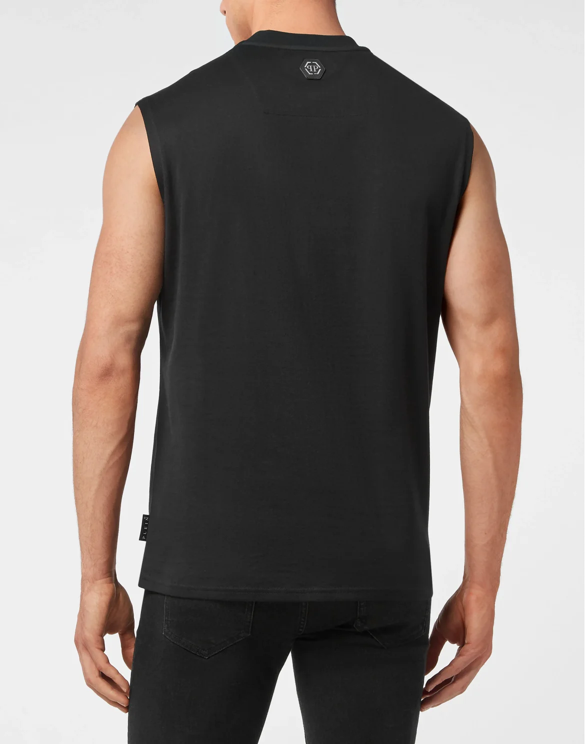 Sleeveless T-shirt Round Neck Hexagon, цвет: Черный