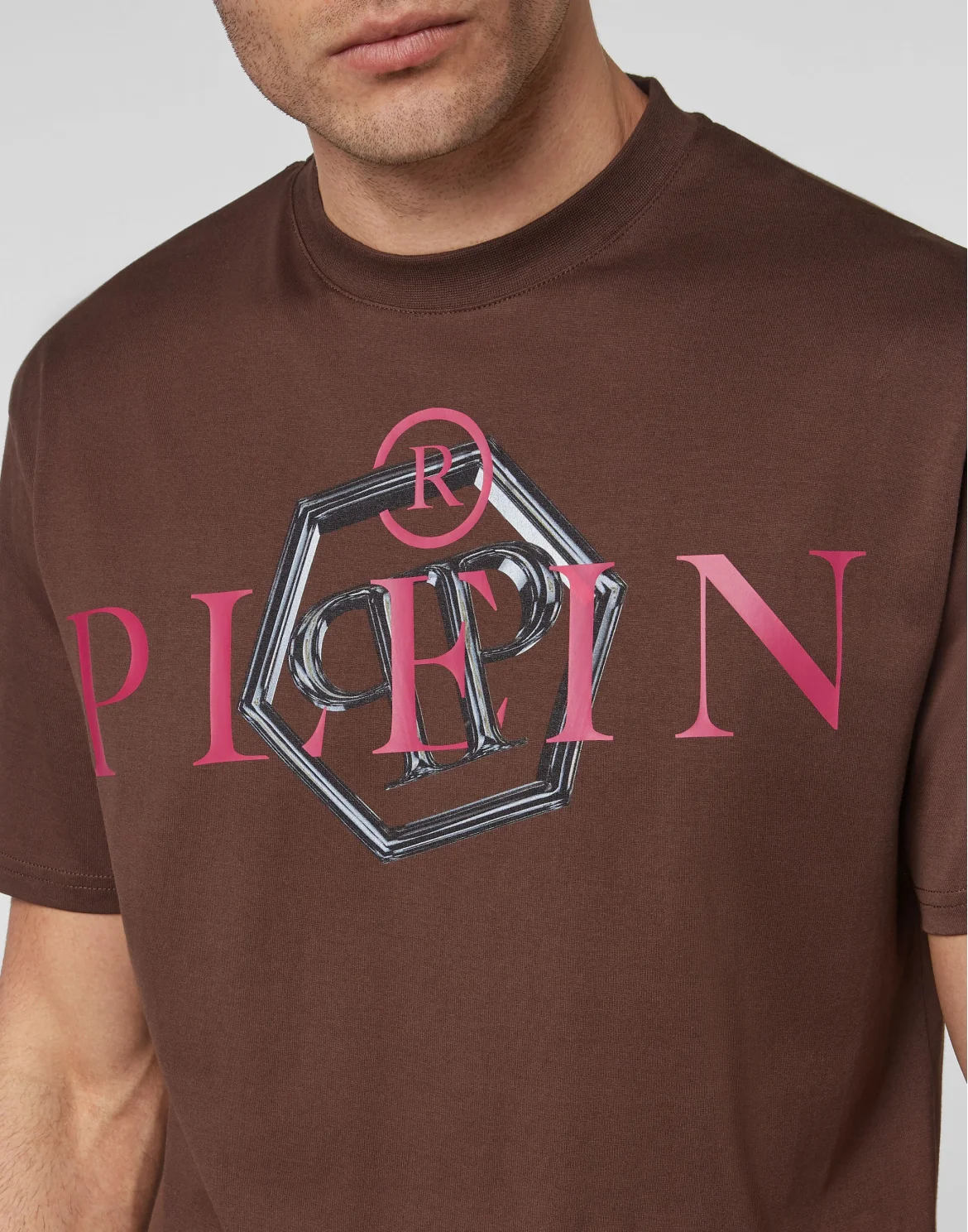 T-shirt Round Neck SS Philipp Plein TM, цвет: Коричневый