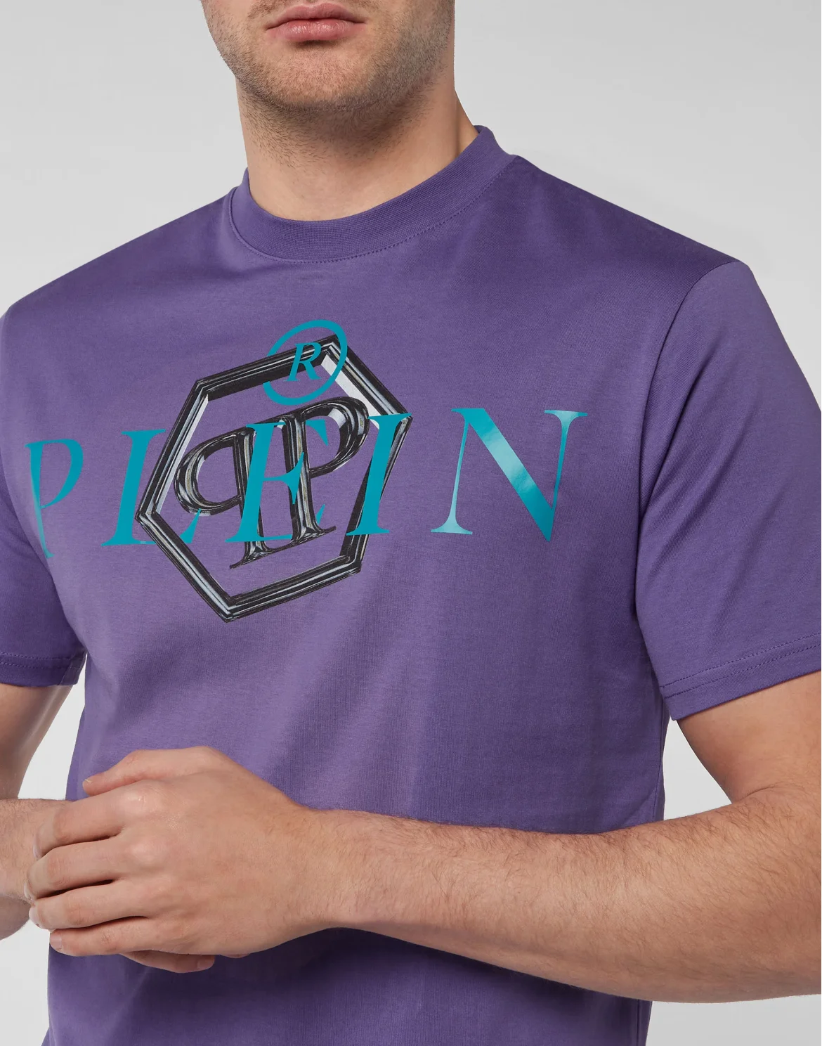 T-shirt Round Neck SS Philipp Plein TM, цвет: Фиолетовый