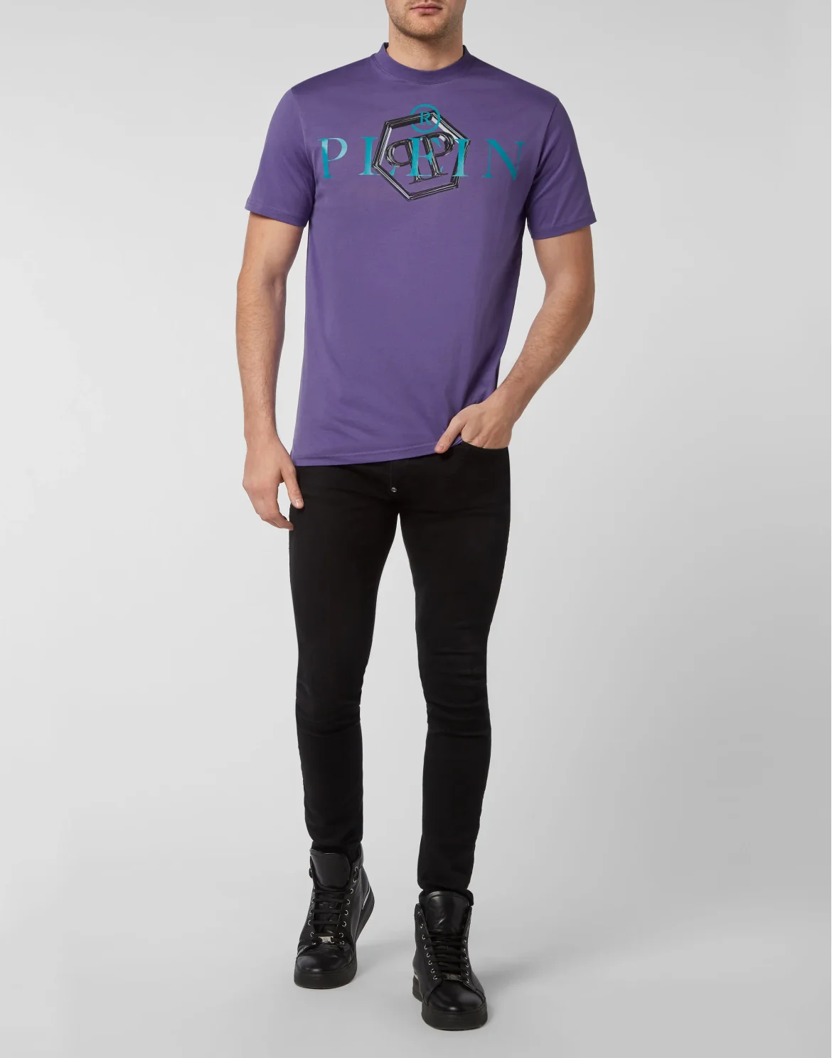 T-shirt Round Neck SS Philipp Plein TM, цвет: Фиолетовый