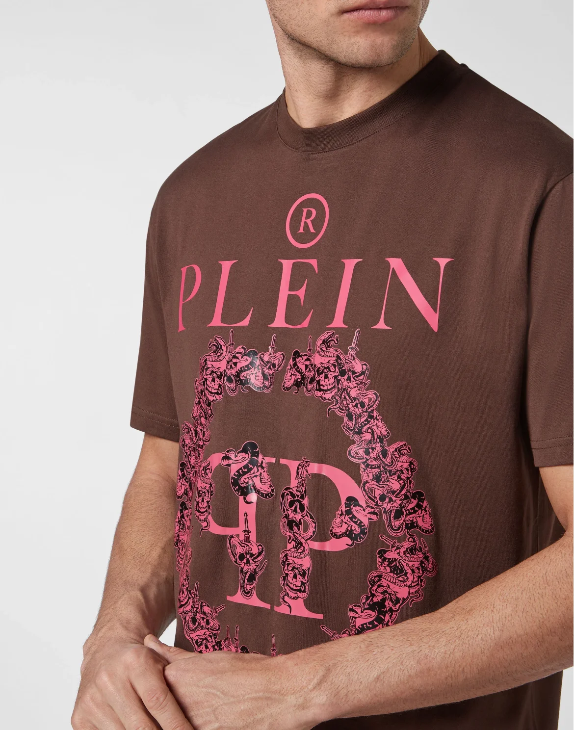 T-shirt Round Neck SS Philipp Plein TM, цвет: Коричневый