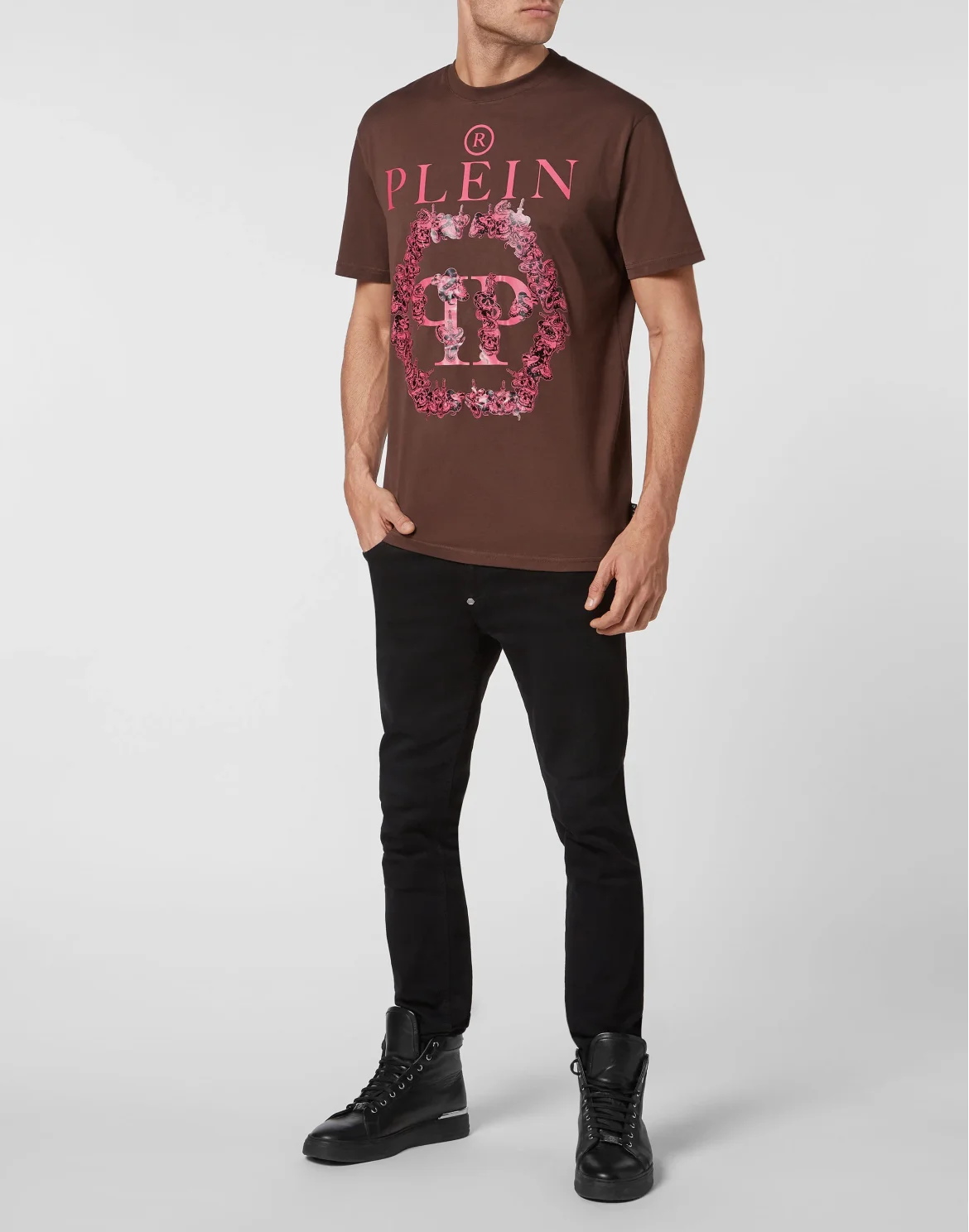 T-shirt Round Neck SS Philipp Plein TM, цвет: Коричневый