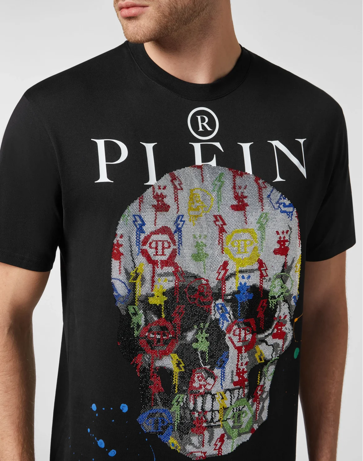 T-shirt Round Neck SS with Crystals, цвет: Черный