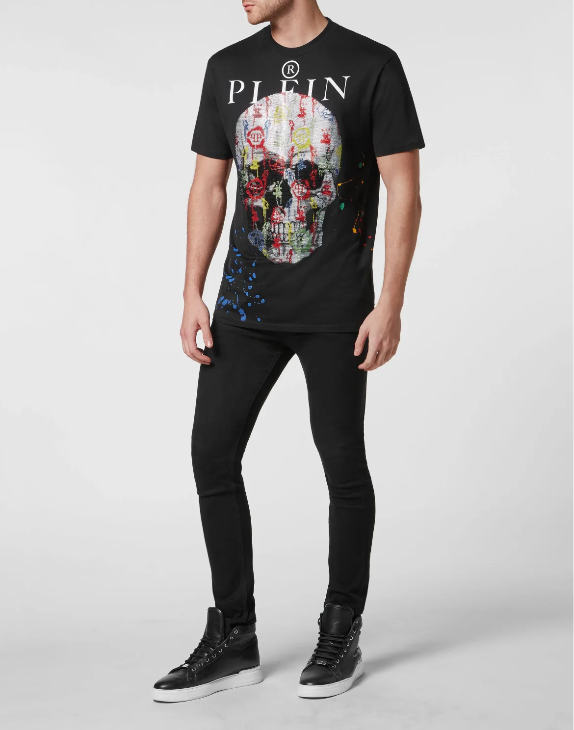 T-shirt Round Neck SS with Crystals, цвет: Черный