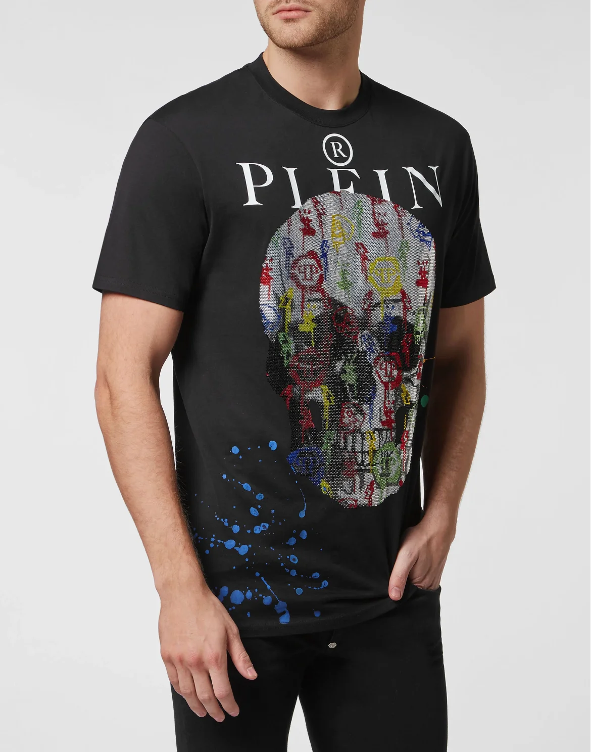 T-shirt Round Neck SS with Crystals, цвет: Черный