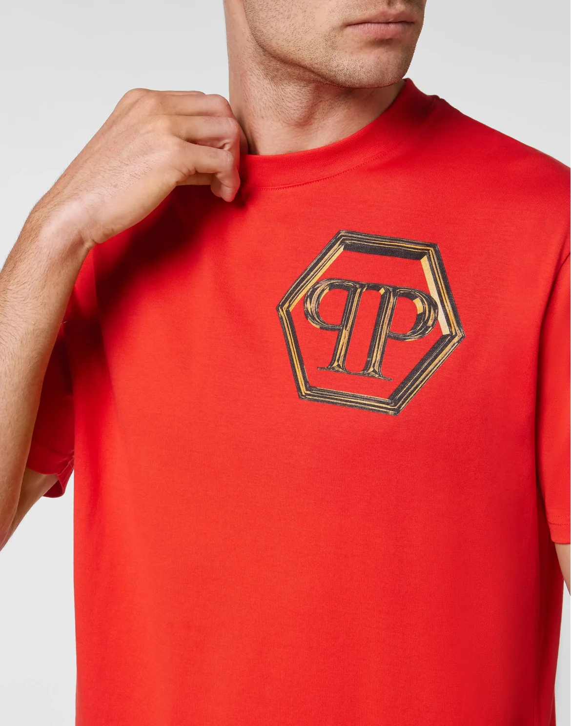 T-shirt Round Neck SS Hexagon, цвет: Красный