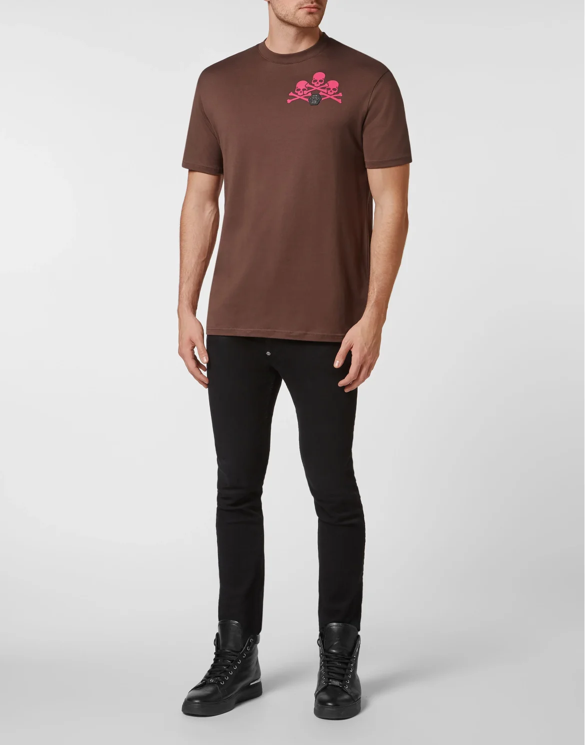 T-shirt Round Neck SS Skull, цвет: Коричневый