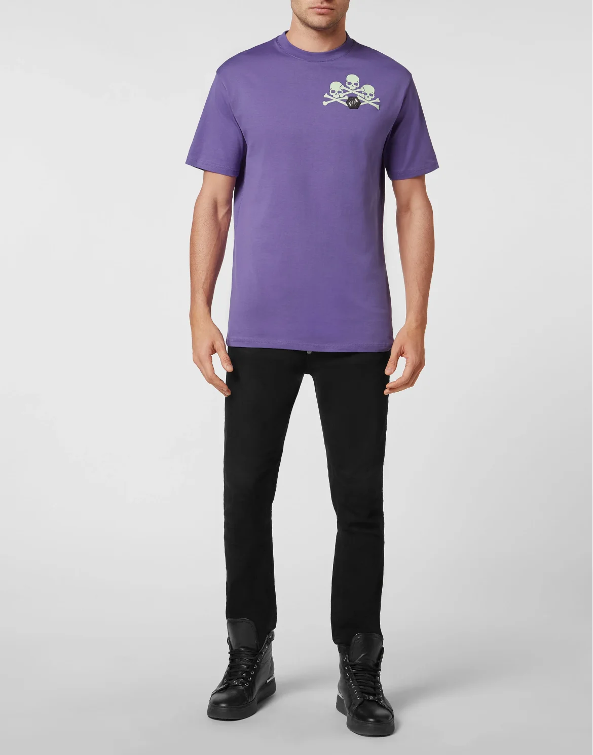 T-shirt Round Neck SS Skull, цвет: Фиолетовый