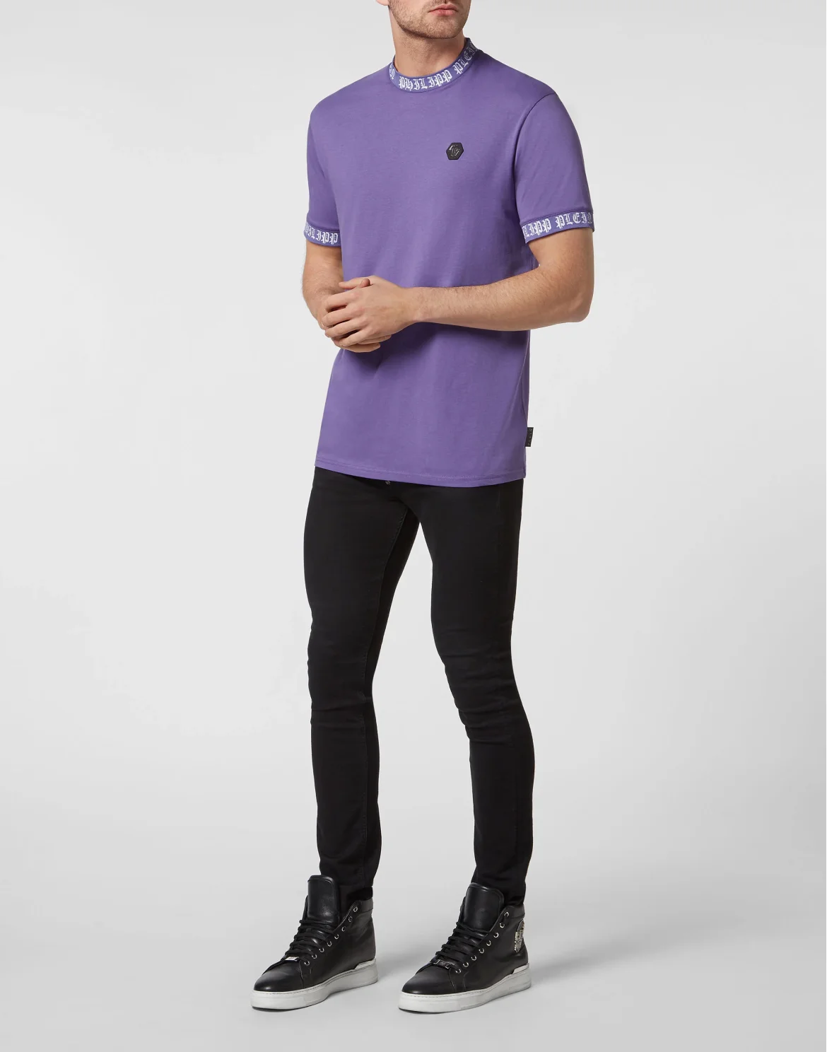T-shirt Round Neck SS Philipp Plein TM, цвет: Фиолетовый