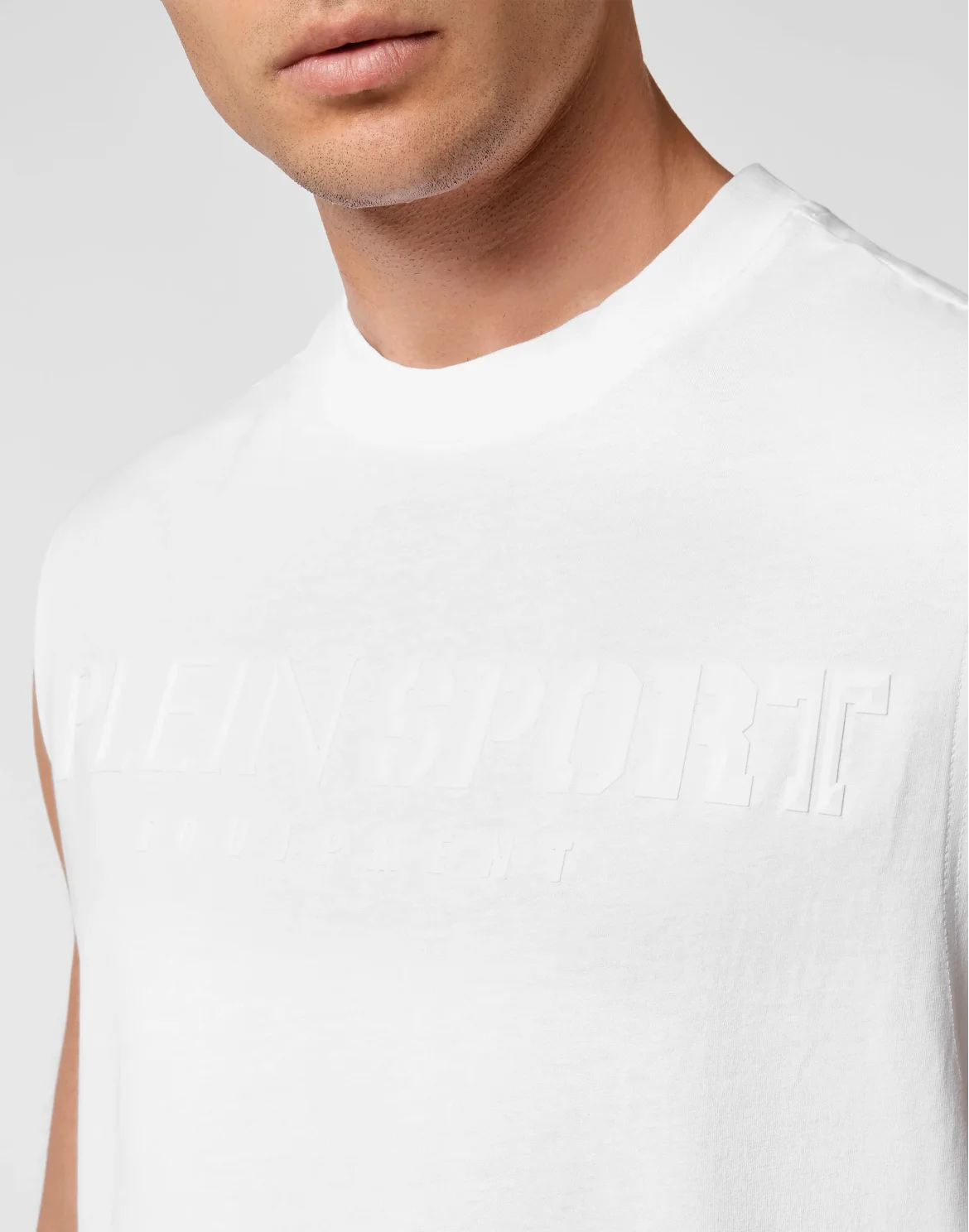 T-shirt Round Neck Sleeveless Statement, цвет: Белый