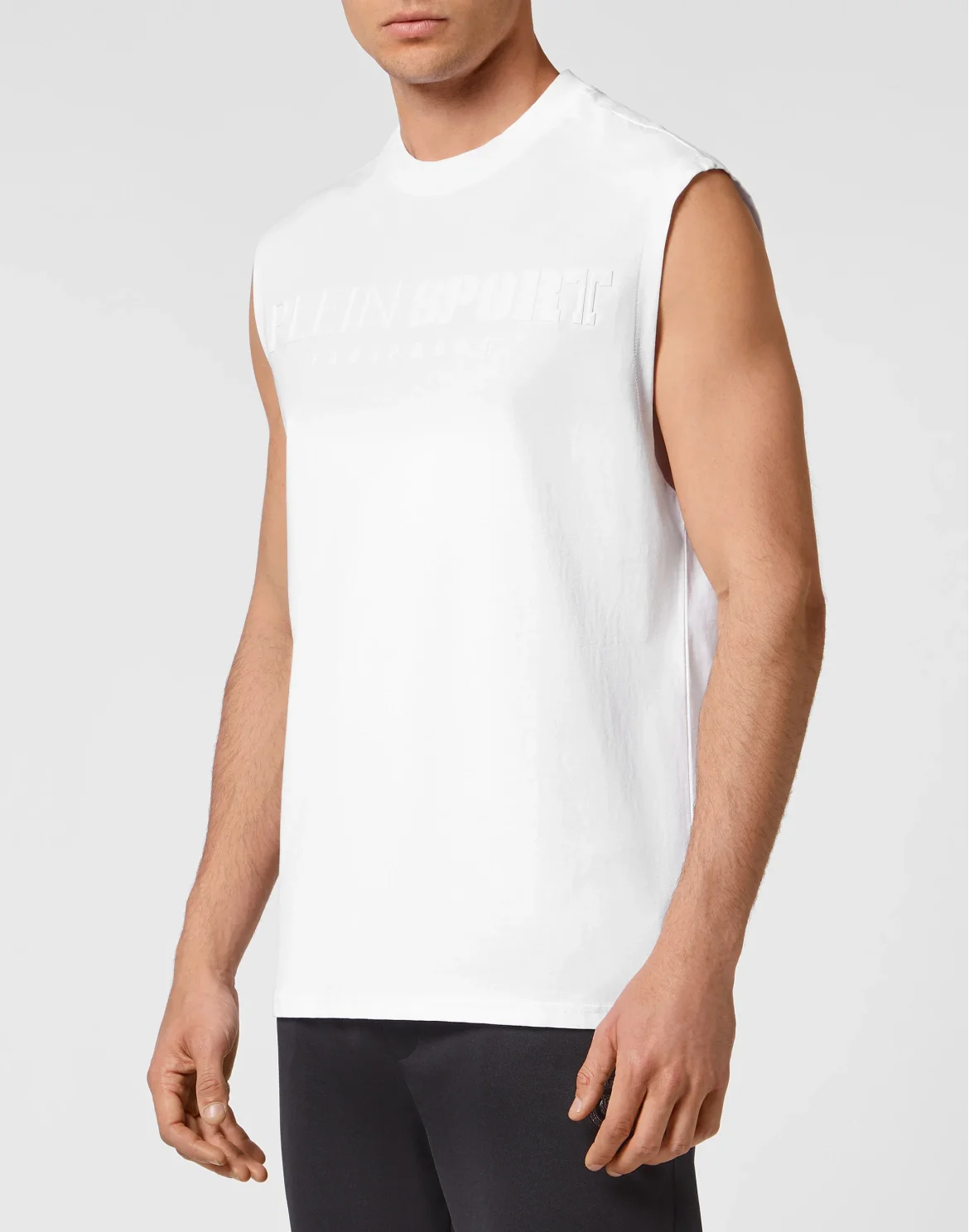 T-shirt Round Neck Sleeveless Statement, цвет: Белый