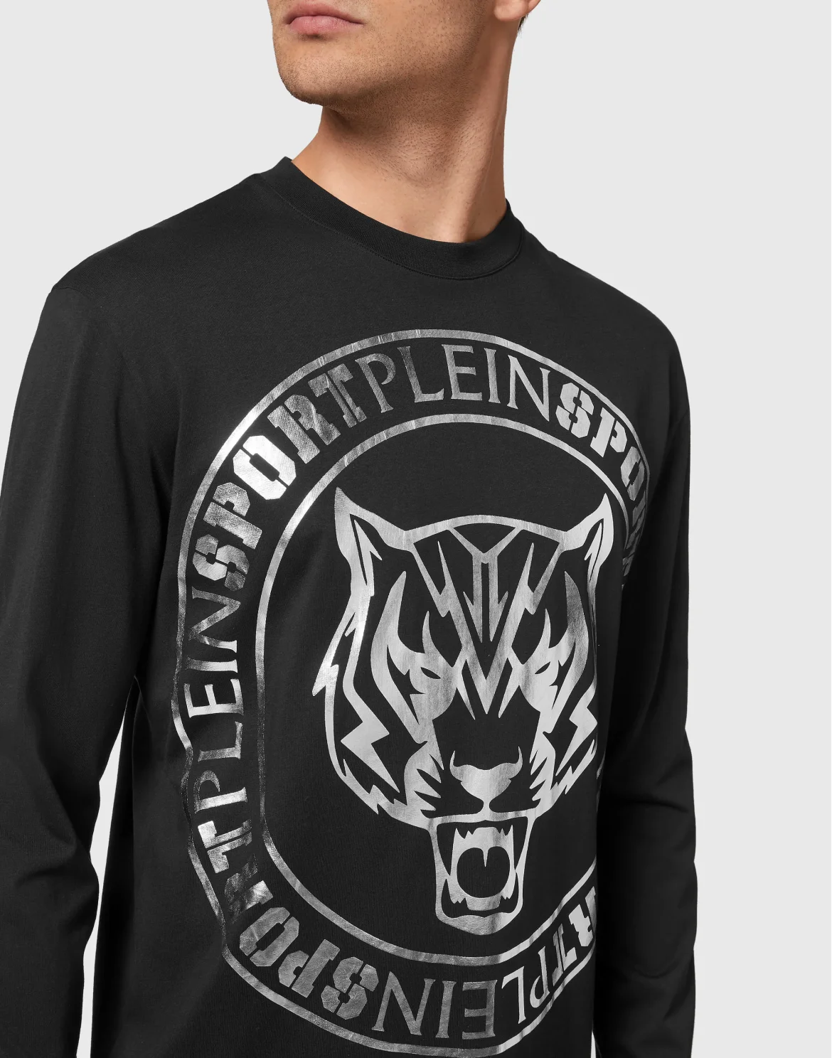 T-shirt Round Neck LS Tiger, цвет: Черный