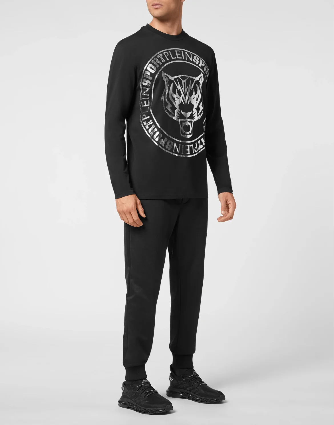 T-shirt Round Neck LS Tiger, цвет: Черный