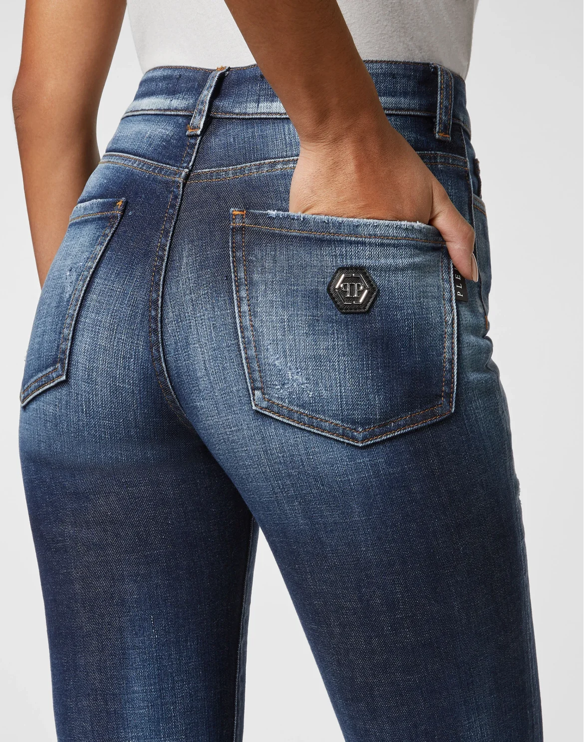 Denim High wasted flare Trousers, цвет: Синий